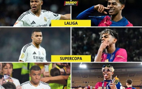 麻姆巴佩对亚马尔1胜7负&amp;决赛两败 唯一胜场巴黎欧冠淘汰巴萨