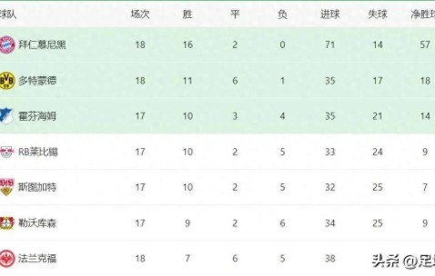 德甲这队17场只丢了24球，其中几乎一半，都是拜同一个球队所赐